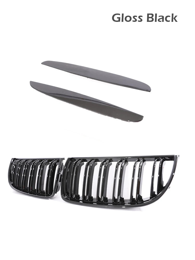 Kidney Front Grill Carbon Fiber M Color Chrome Gloss Matte Black Grille For BMW 3 Series E90 E91 Pre-Facelift 2005-2008 320i 330