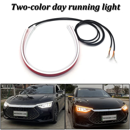 Sequential LED DRL strips with turn signal for BMW headlights, universal fit, view 2