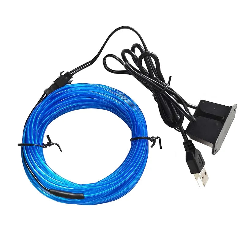 10/5/3m Multicolor Atmosphere Lighting LED Strip 5V DIY Flexible EL Cold Light Line Tube With USB Auto Decoration Ambient Lamp