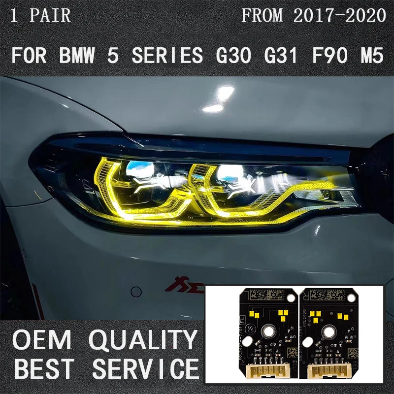 Lemon yellow DRL LED boards for BMW G30 and F90 M5