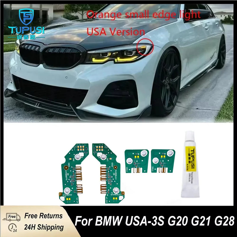 Yellow DRL boards for BMW G20 LED headlights