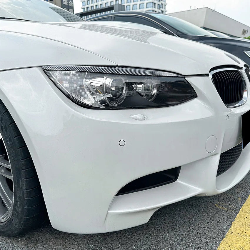 ABS Gloss Headlight Eyebrows Eyelids 2Pcs for BMW E92 E93 3 Series 325i 330i 330d 335i 335d Pre-LCI 3D Stickers Car Accessories