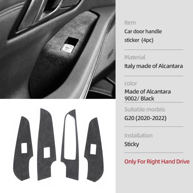For BMW G20 G28 G23 Serie 3 4 Made of Alcantara Center Console Gear Shift Knob Panel Cover Trim Sticker Car Interior Accessories