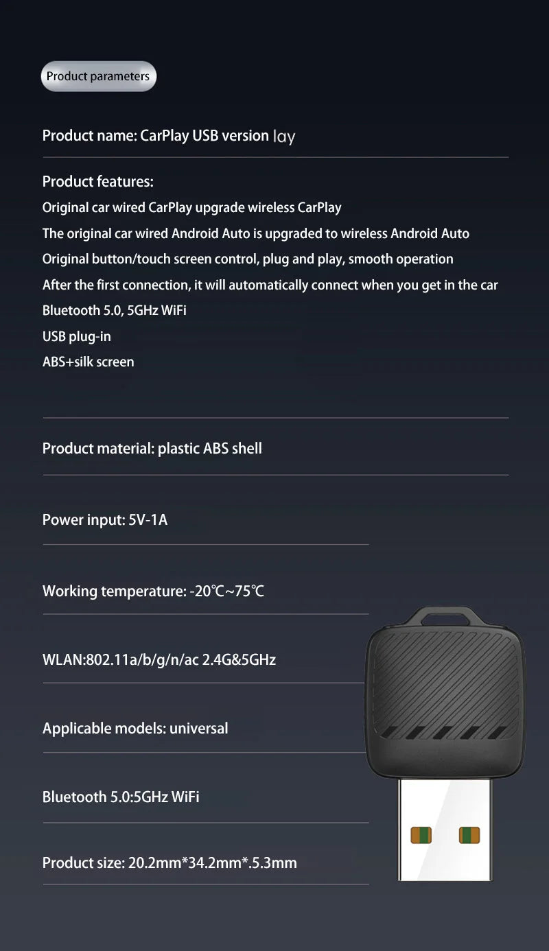 Lenovo 2 in 1 Wireless Android Auto Adapter Wireless CarPlay Dongle Car Intelligent Systems AI Smart Box For Car Wired CarPlay