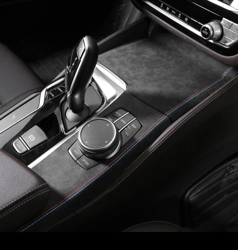 For BMW G30 G32 G38 Made of Alcantara Car Interior Center Console Gear Shifter Panel Trim Cover Performance Sticker Accessories
