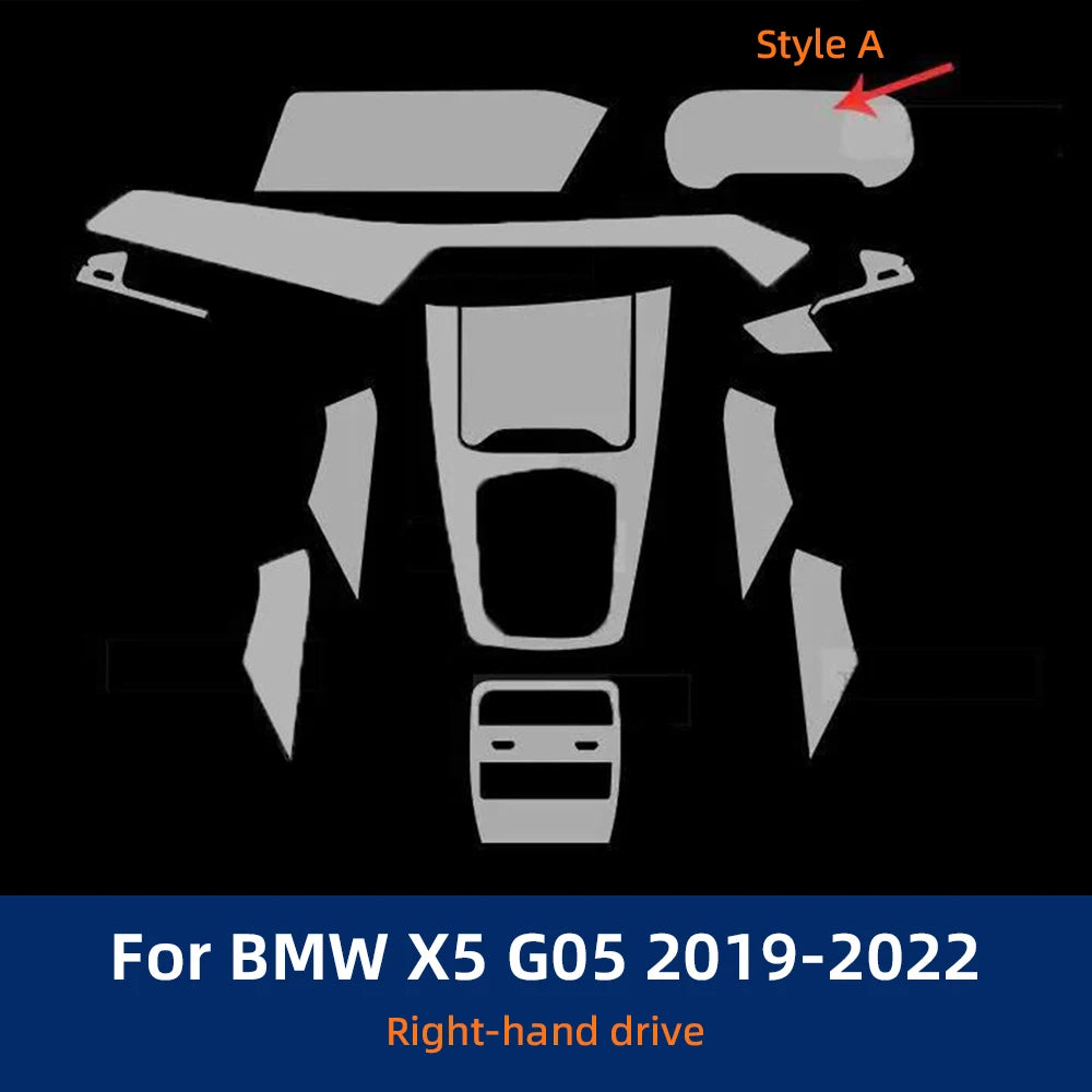 For BMW X5 G05 2019-2022 TPU Gearbox Panel Navigation Automotive Interior Screen Protective Cover Film Anti-Scratch Sticker