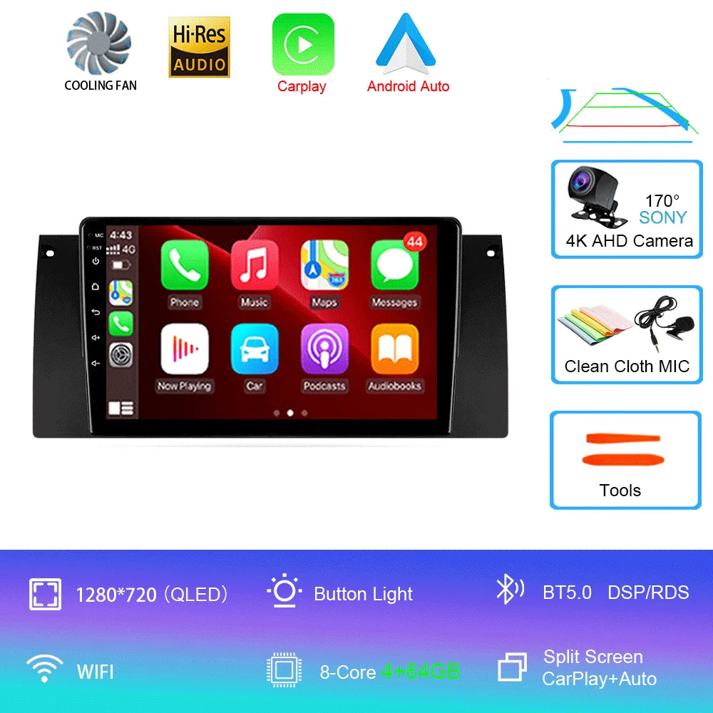 Android Autoradio 15 For BMW X5 E39 E53 1999 - 2006  Multimedia Video Player Stereo Navigation GPS No 2din 2 din dvd