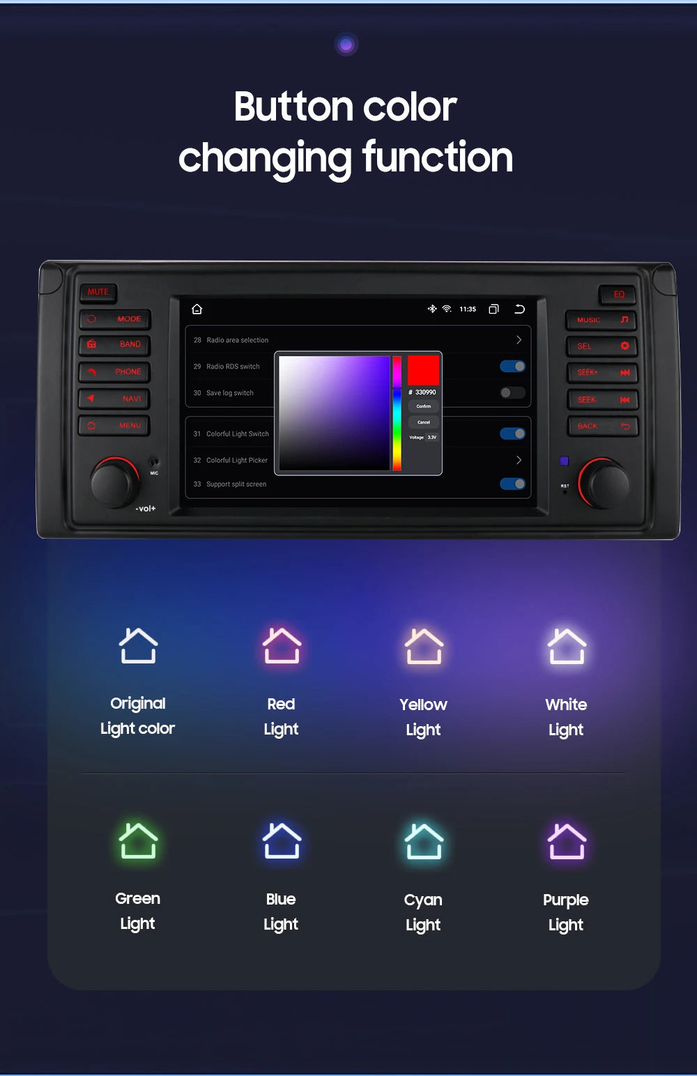 Hizpo Car Intelligent Systems for BMW 5 Series E39 X5 E53 M5 1996-2003 Multimedia 2din Autoradio Android 13 Auto Carplay 7862 4G