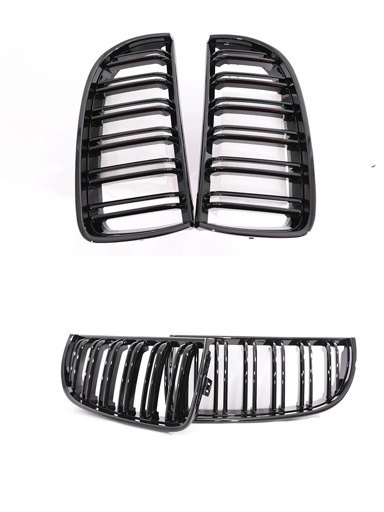 Kidney Front Grill Carbon Fiber M Color Chrome Gloss Matte Black Grille For BMW 3 Series E90 E91 Pre-Facelift 2005-2008 320i 330
