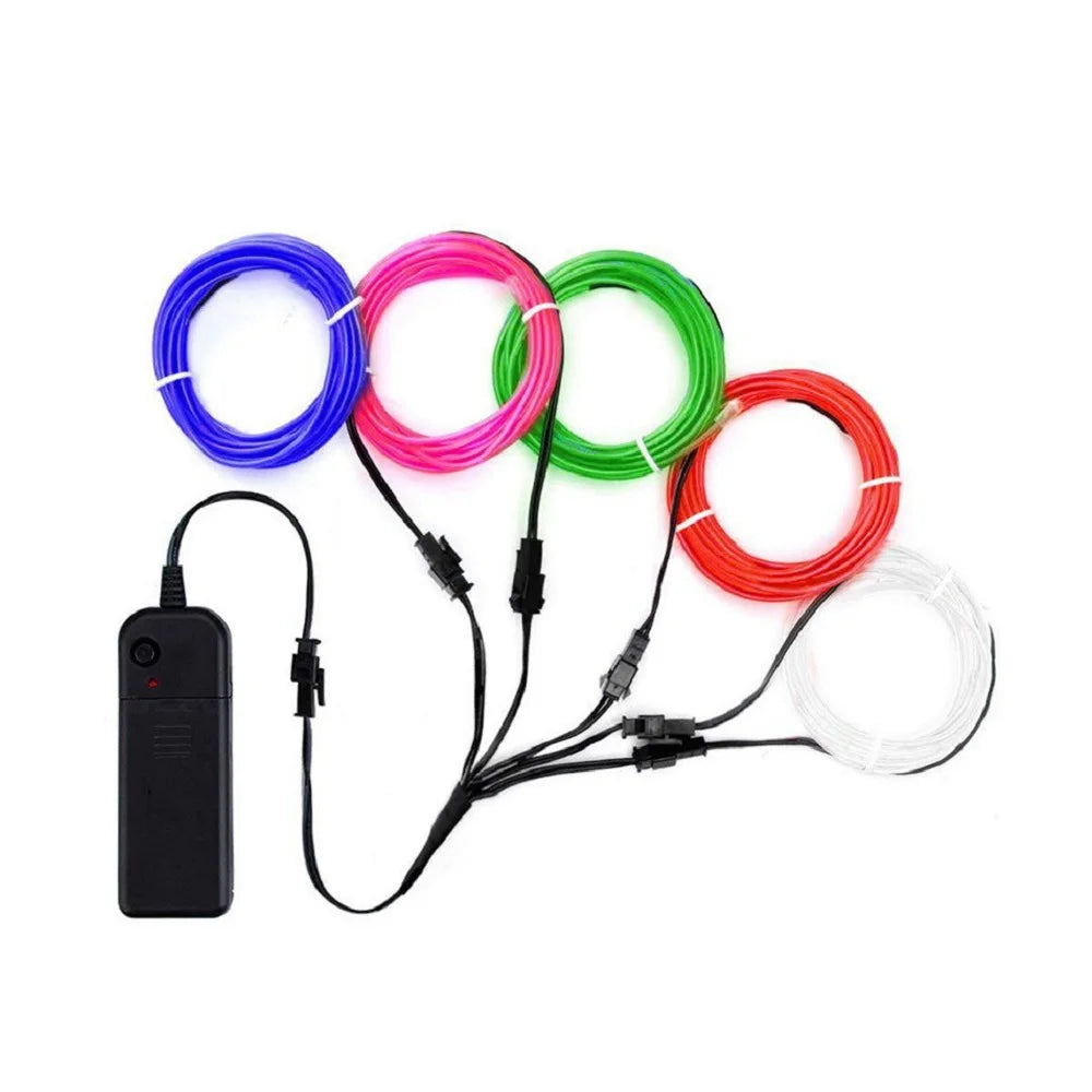 10/5/3m Multicolor Atmosphere Lighting LED Strip 5V DIY Flexible EL Cold Light Line Tube With USB Auto Decoration Ambient Lamp