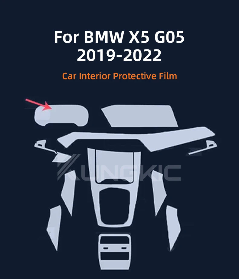 For BMW X5 G05 2019-2022 TPU Gearbox Panel Navigation Automotive Interior Screen Protective Cover Film Anti-Scratch Sticker