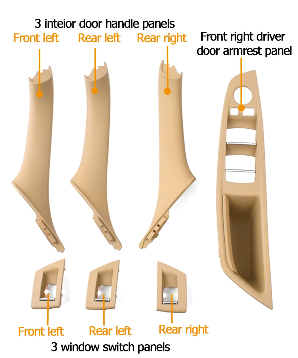 LHD RHD Beige Black Brown Oyster Car Interior Door Armrest Inside Pull Handle Set For BMW 5 Series F10 F11 523i 525i 528i 530i