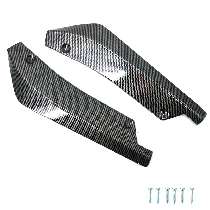Universal Car Front Rear Bumper Strip Lip Spoiler Diffuser Splitter Scratch Protector Carbon Fiber Winglets Side Skirt Extension