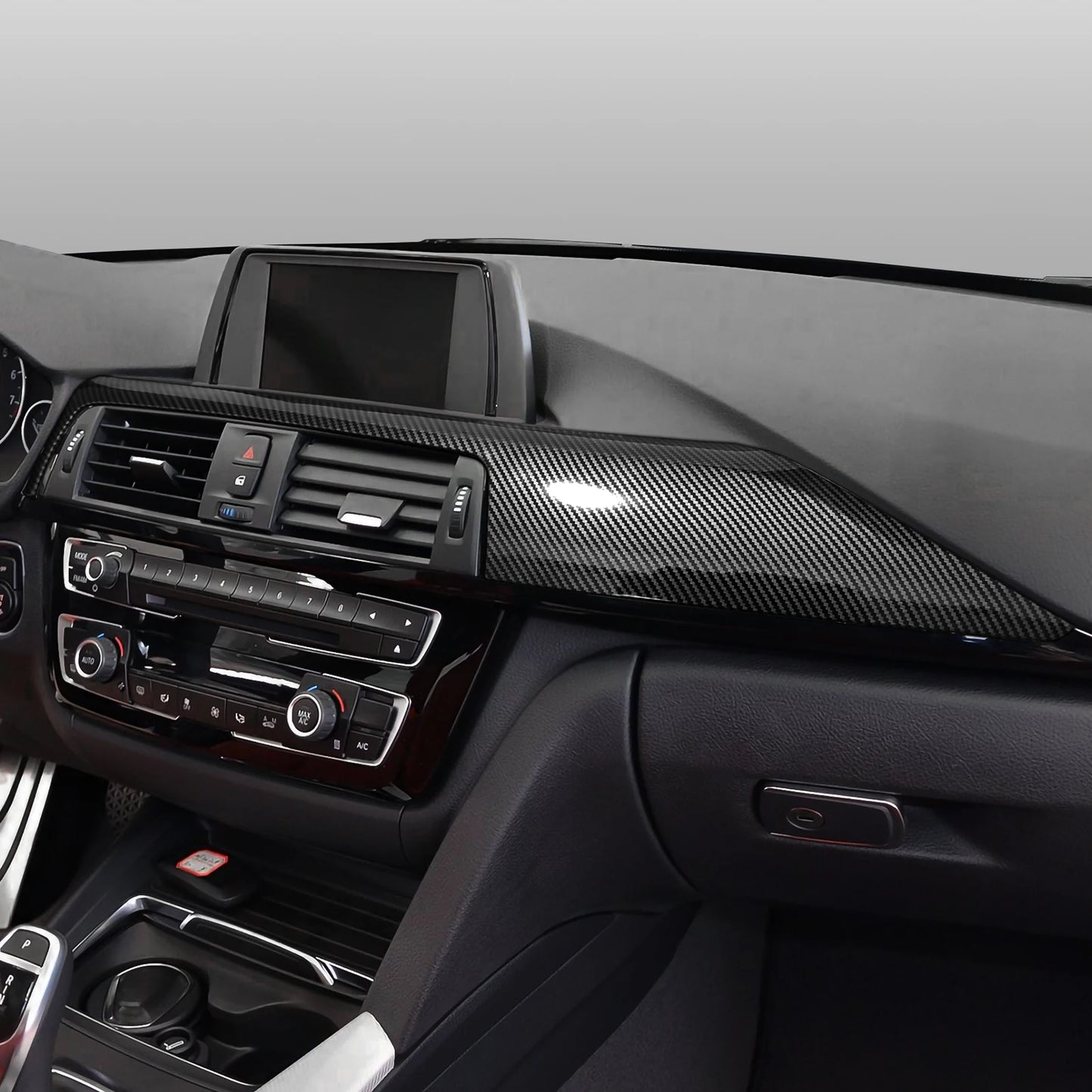 For BMW F30 F31 F34 3GT F32 F33 F36 (2012-2020) Center Console Dashboard Panel Cover Trim Accessories, Carbon Fiber ABS Sticker