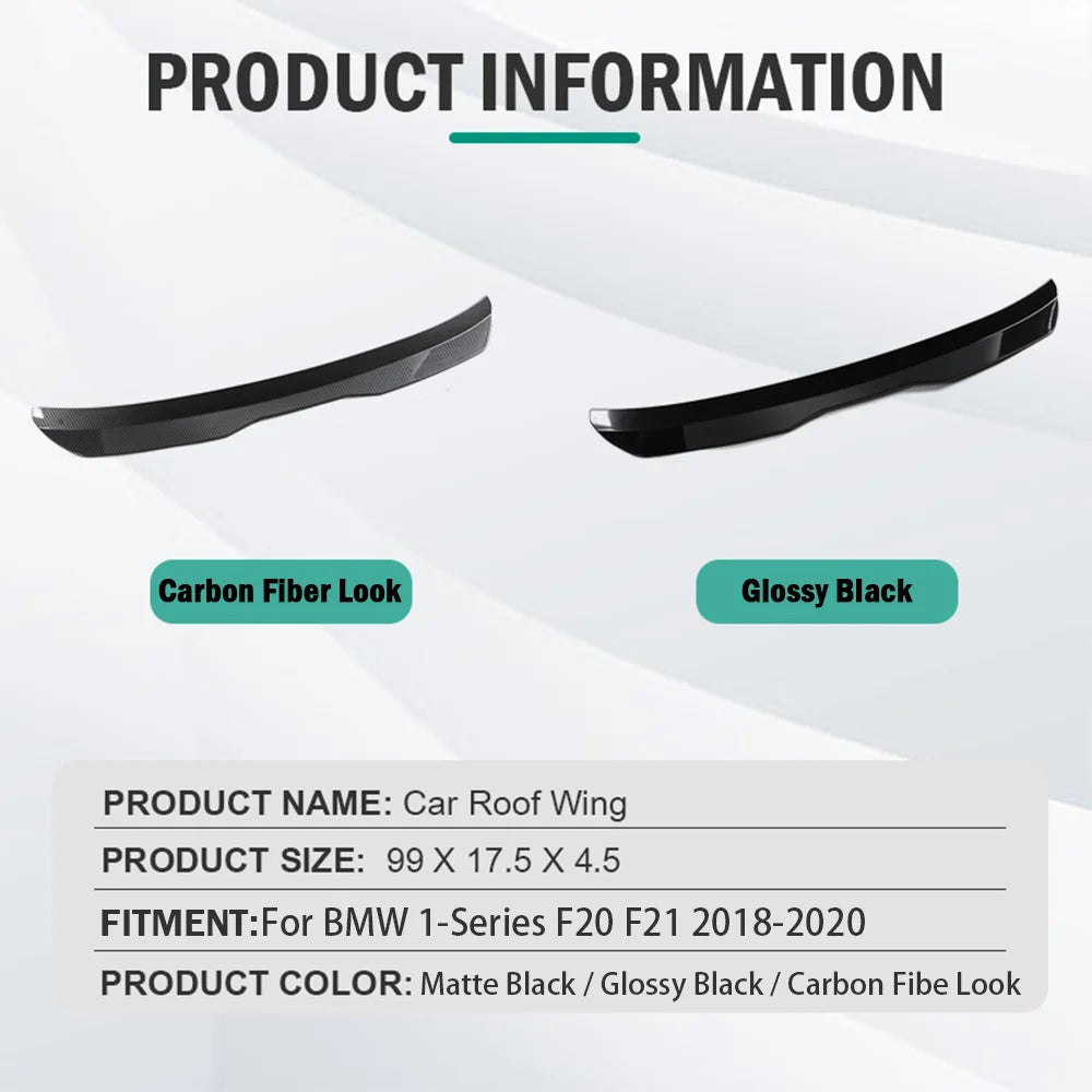 For BMW 1 Series F20 F21 116i 120i 118i M135i 2018 2019 2020 Hatchback Rear Trunk Lip Rear Roof Spoiler Wing Body Car Accessorie