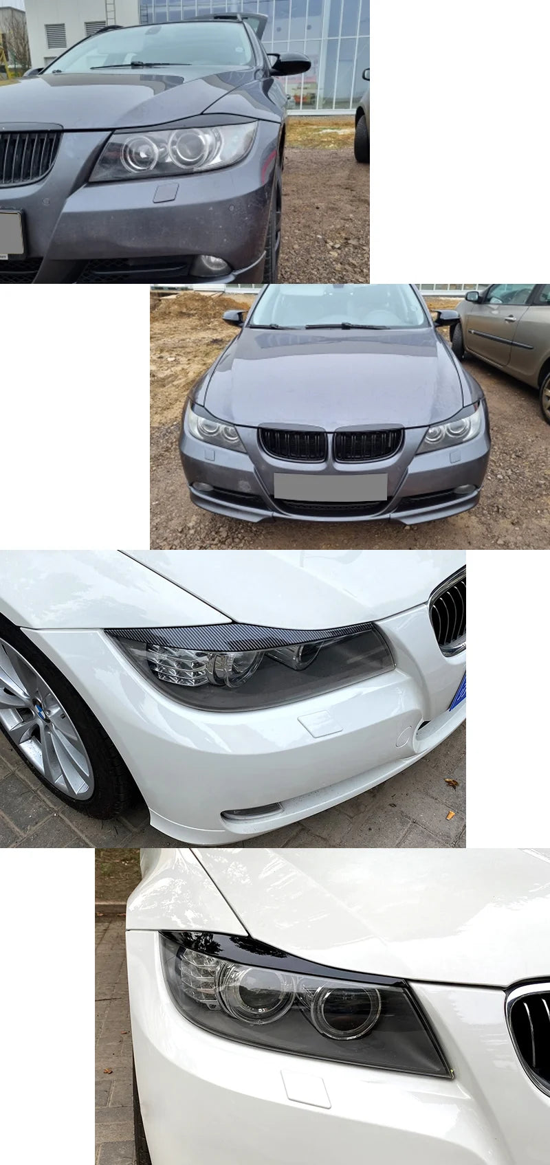 For BMW Accessories 3 Series E90 E91 320i 330i Headlight Eyebrows Eyelid 2005 2006 2007 2008 2009 2010 2011 Sedan / Touring