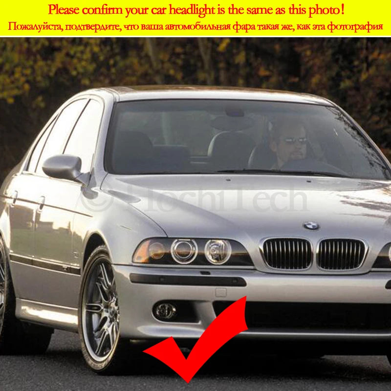 For BMW 5 Series E39 525i 528i 530i 540i White Yellow Dual and White Cotton LED Angel Eyes Kit  Ring DRL Turn Signal Light