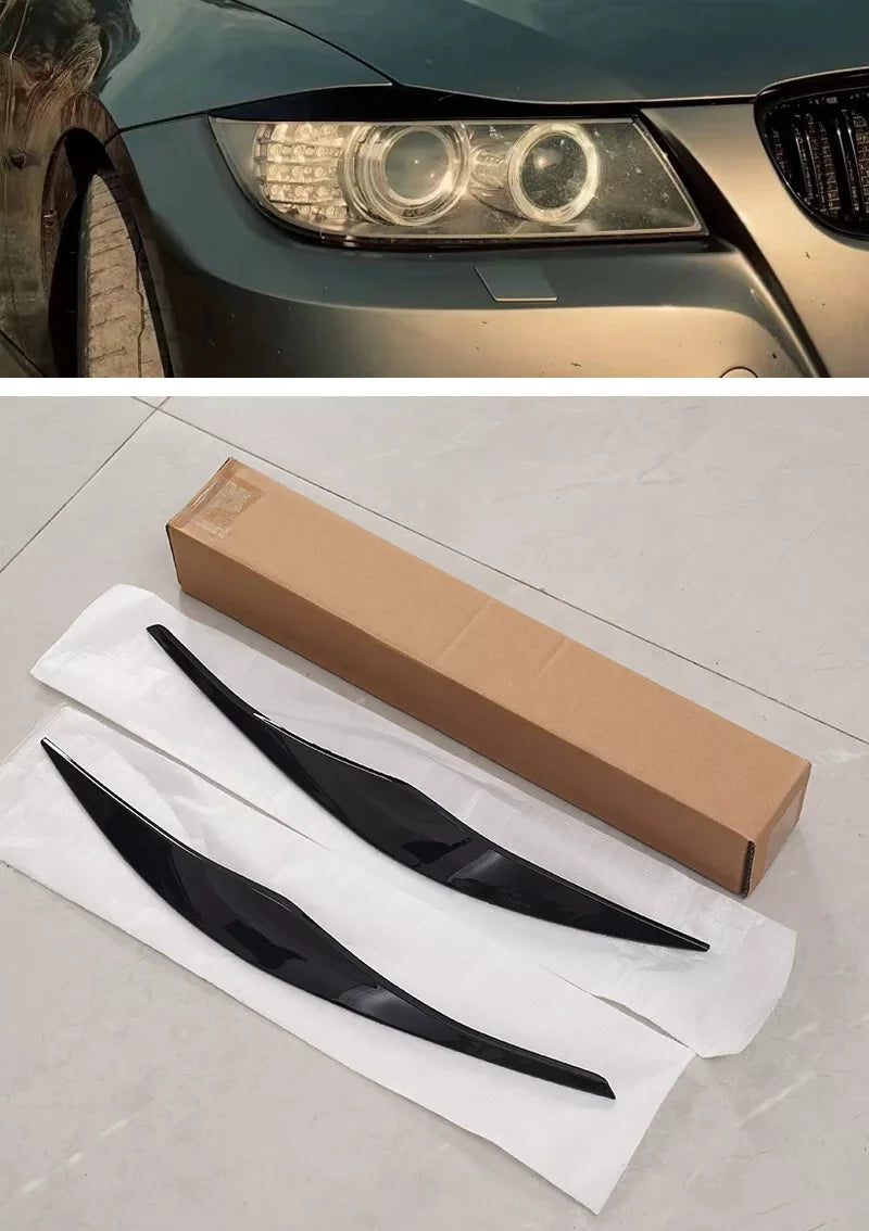 For BMW Accessories 3 Series E90 Sedan E91 Touring 2005-2011 Bodykit Car Front Headlight Eyebrow Eyelid Trim