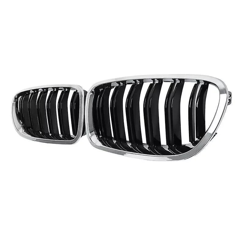 For BMW 5 Series F10 F11 M5 2010-2016 Car Styling Double Line Grille Kidney ABS Front Hood Racing Grill Black Auto Accessories