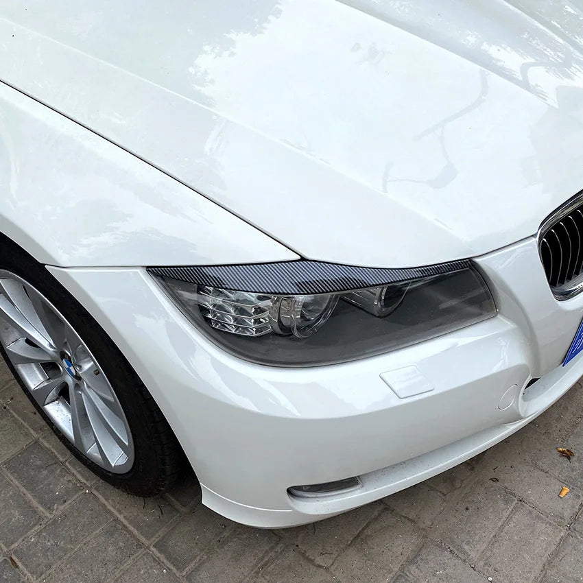 ABS Gloss Black Headlight Eyebrows Eyelid for BMW 3 Series E90 E91 2005 2006 2007 2008 2009 2010 2011 Sedan / Touring Stickers