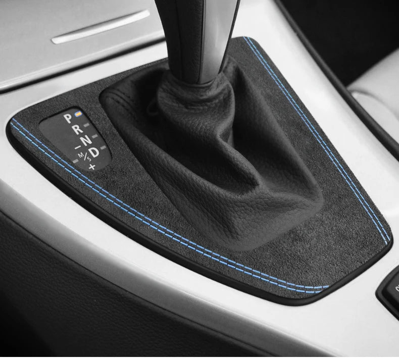 For BMW Series 3 E90 E92 E93 2005-2012 Car Interior Gear Shifter Panel Trims Stickers Made of Alcantara Performance Accessories