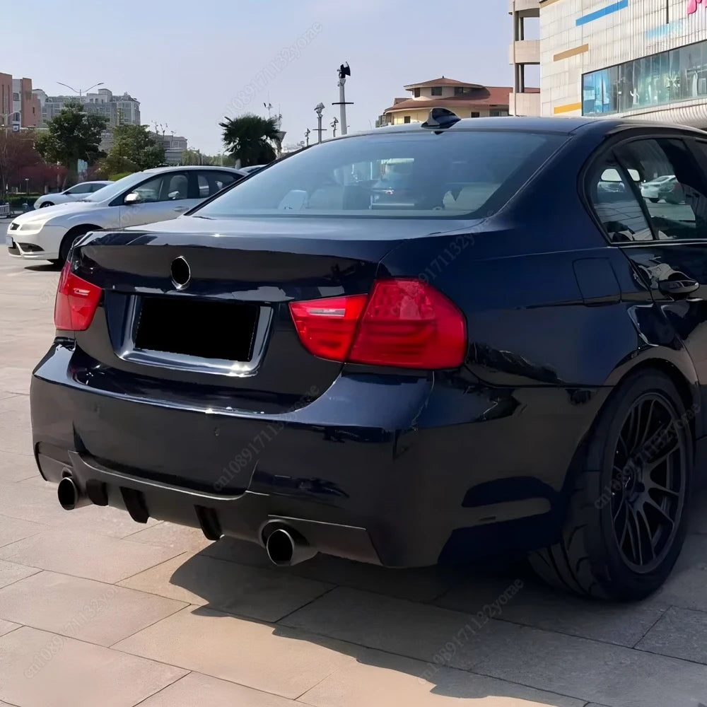 MP Style For BMW 3 Series E90 E91 320i 320d 325d 330d 335i 2005-2012 4-Door M-Sport Rear Bumper Diffuser Bodykits Tuning Black