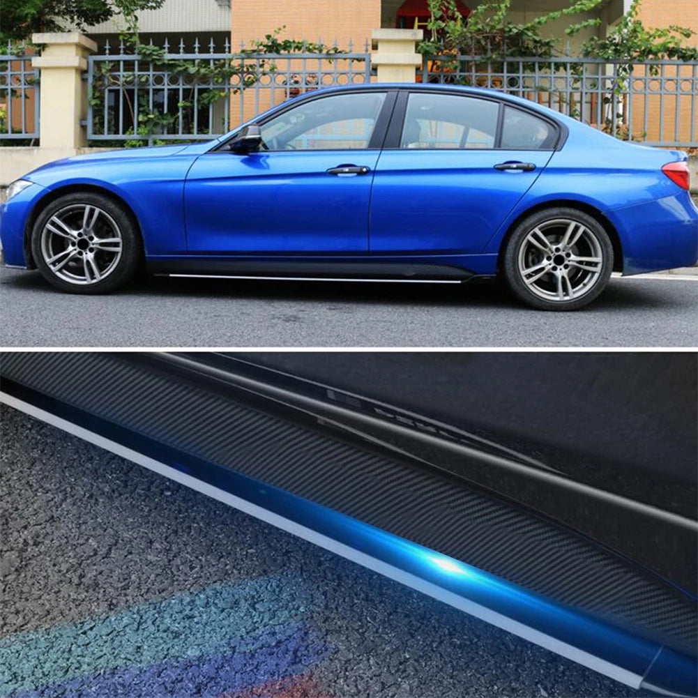 2pcs Car Side Skirt Sill Stripe Stickers Black/Carbon Fiber Black Transfer Glue Decals for BMW 1 3 4 5 6 Series F30 F35 F31