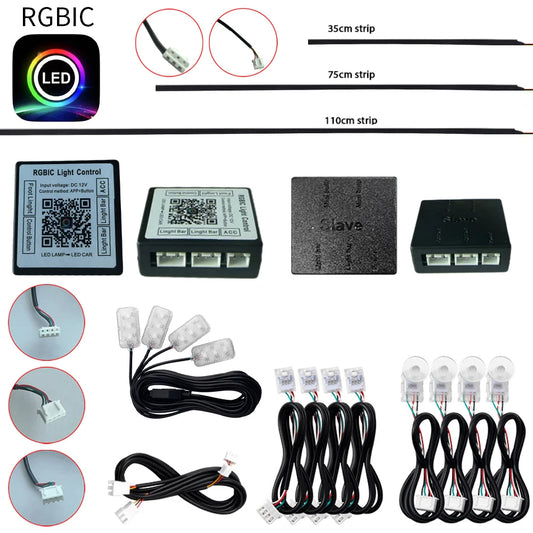RGBIC "LED Lamp" App Symphony Full Colors Streamer LED Ambient Light Accessories 3wire Strip (4 wire RGB Door/Storage/Footlight)