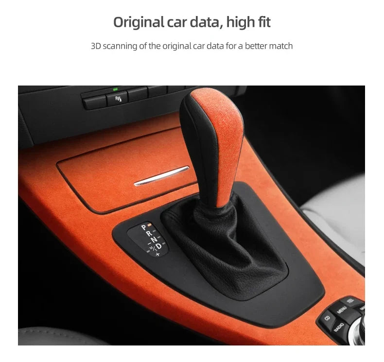 Betterhumz For BMW 3 Series E90 E92 E93 Car Interior Trim Made of Alcantara Center Console Gear Shift Panel Cover Accessories