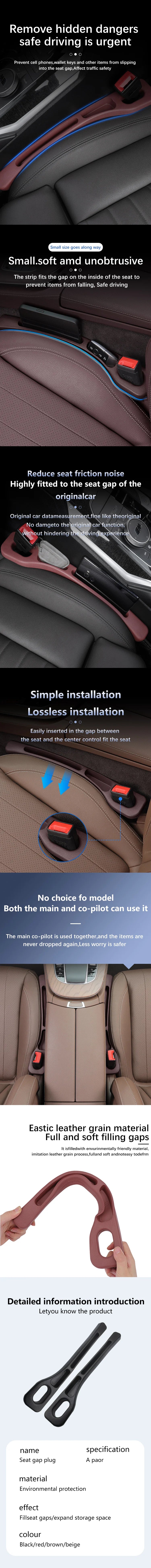 2pcs Car Seat Gap Filler Between Seats   For BMW 3 Series F30 F31 F34 M3 E46 E90 E91 E92 E93 G21 G20 Interior Auto Accessories
