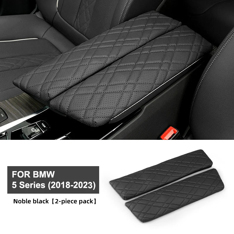 Car Armrest Box Cover Cushion PU Leather Center Console Armrest Protector Pad For BMW 5 Series G30 G32 6GT 2018-2023 Accessories