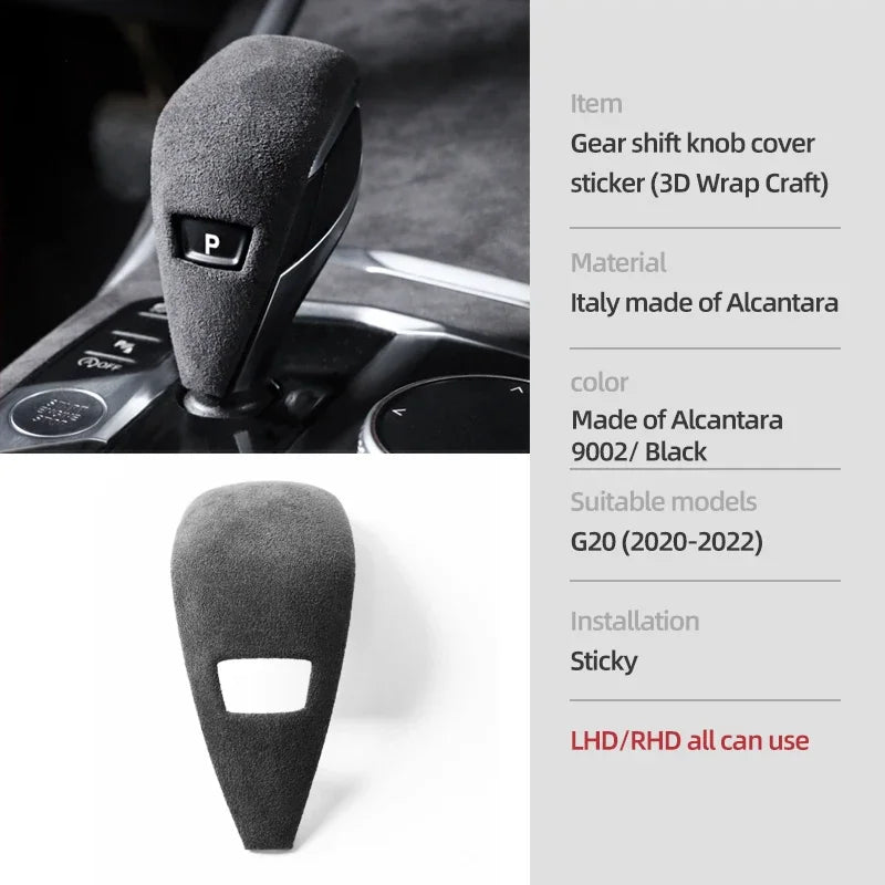 For BMW G20 G28 G23 Serie 3 4 Made of Alcantara Center Console Gear Shift Knob Panel Cover Trim Sticker Car Interior Accessories