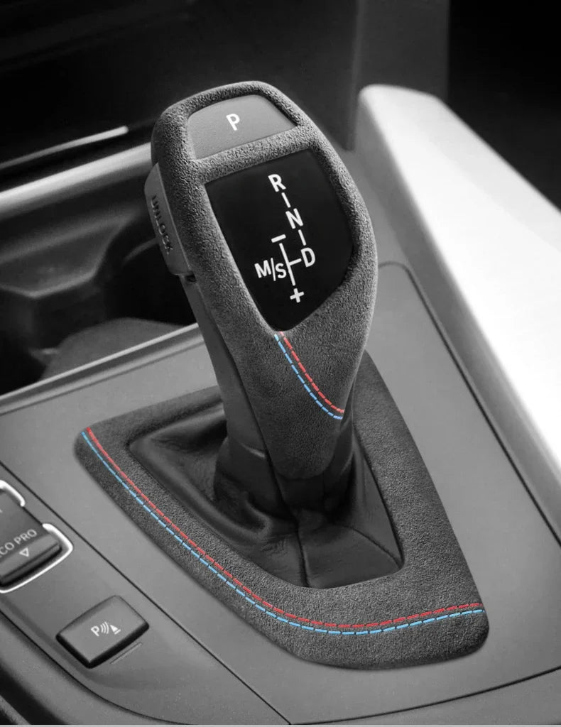 Betterhumz Car Gear Shift Knob Cover Trim for BMW F20 F30 F10 F31 F32 F36 F34 F22 X3 X4 X5 X6 Suede Panel Interior Accessories