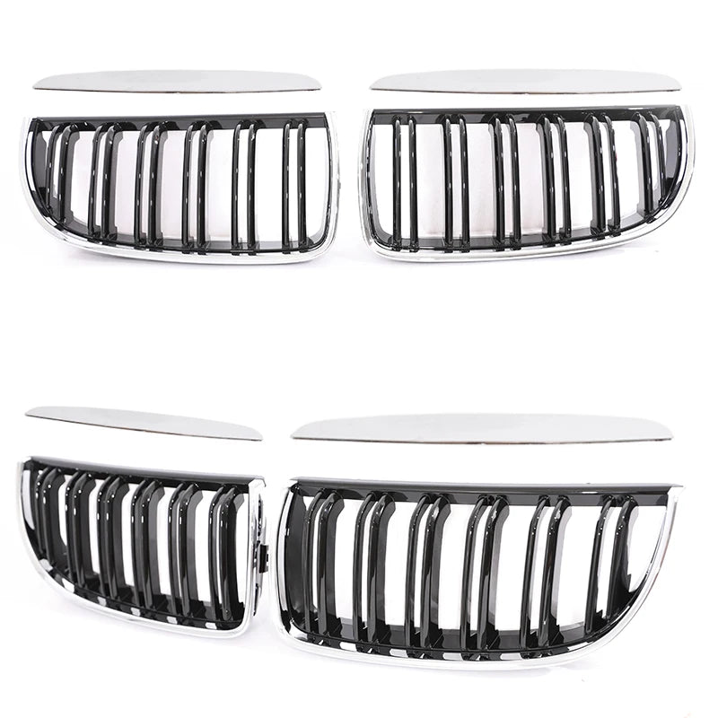 Kidney Front Grill Carbon Fiber M Color Chrome Gloss Matte Black Grille For BMW 3 Series E90 E91 Pre-Facelift 2005-2008 320i 330