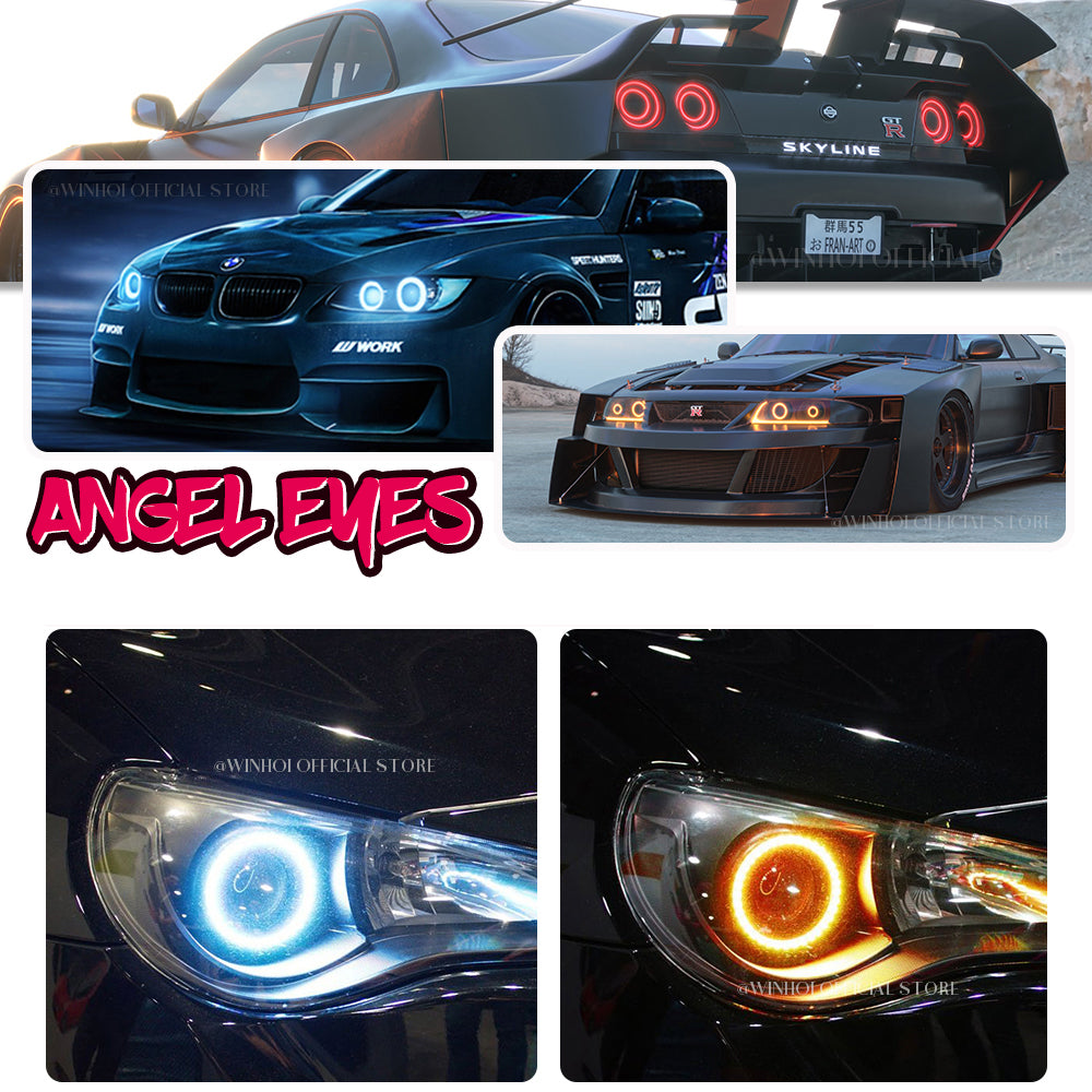 2PC 12-24V COB Led Halo Ring Angel Eyes for Car Motorcycle Circular Led Light Ring 70mm 80mm 90mm Daytime Running Headlight Buld