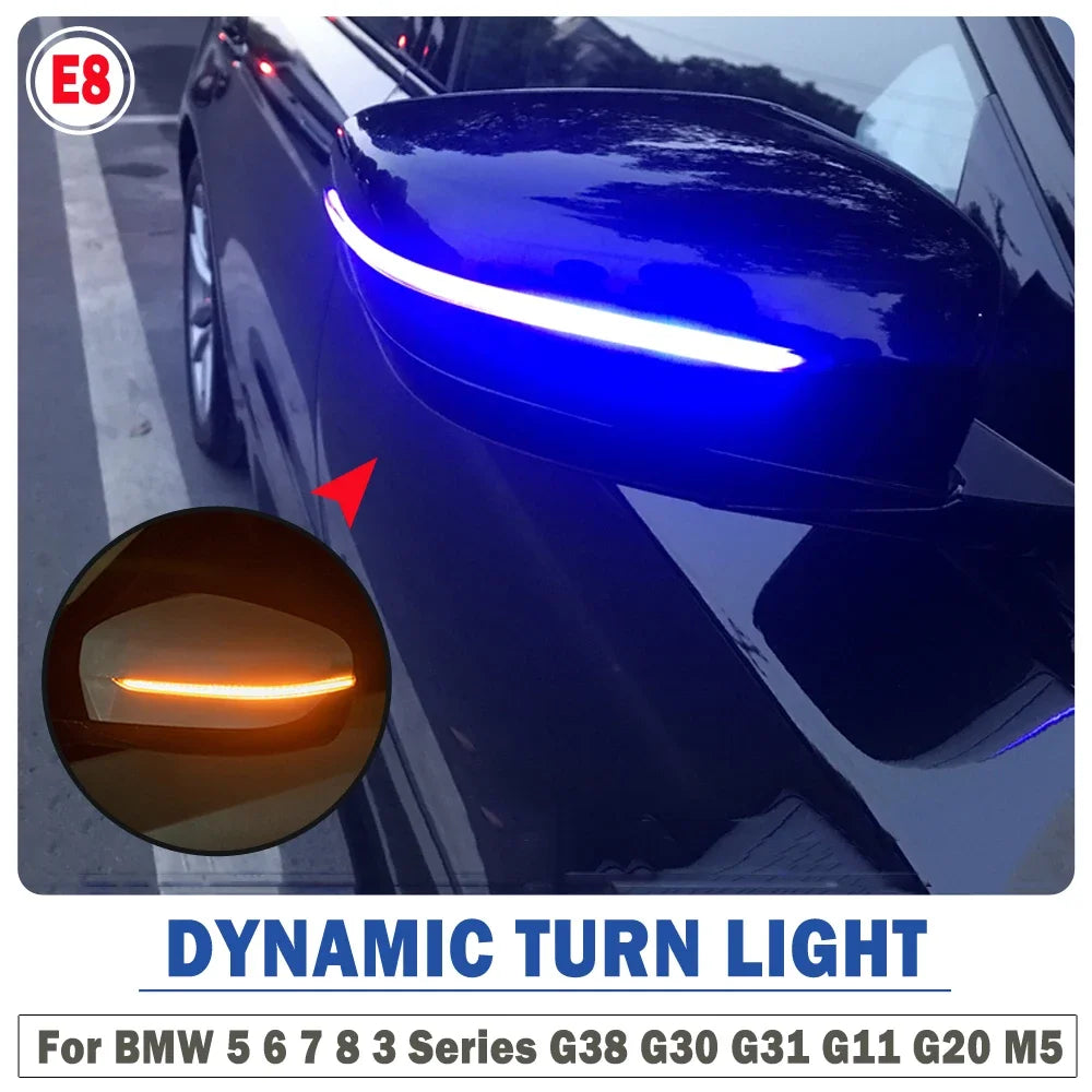 LED Dynamic Turn Signal Light For BMW 5 6 7 8 3 Series G38 G30 G31 G11 G20 M5 Side Mirror Flashing Light Repeater Blinker