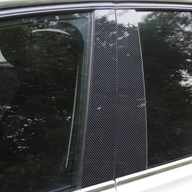 For BMW F30 E46 E90 G20 318i 325i 320i 328i Car Door Window Pillars B-pillar Post Trim Stickers Glossy Carbon Fiber Wrap Films
