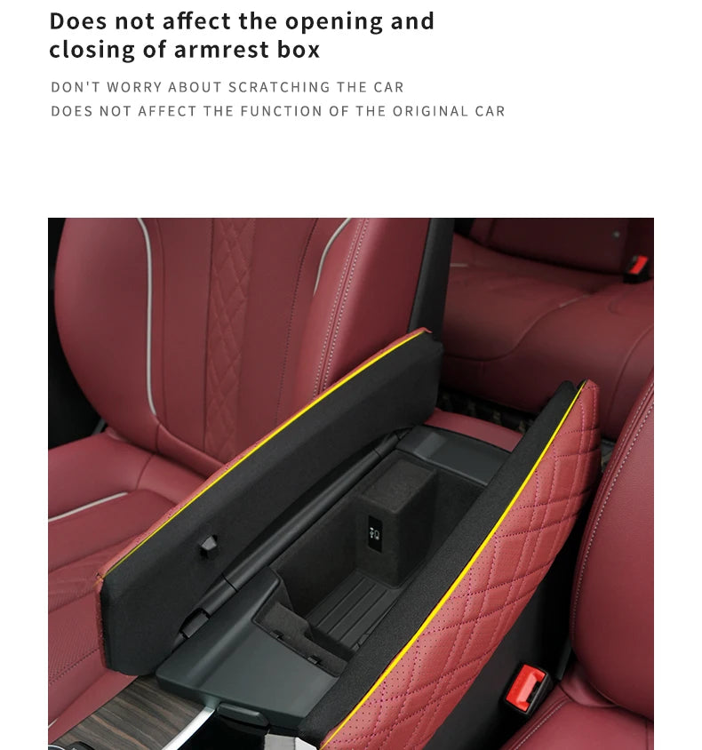 Car Armrest Box Cover Cushion PU Leather Center Console Armrest Protector Pad For BMW 5 Series G30 G32 6GT 2018-2023 Accessories