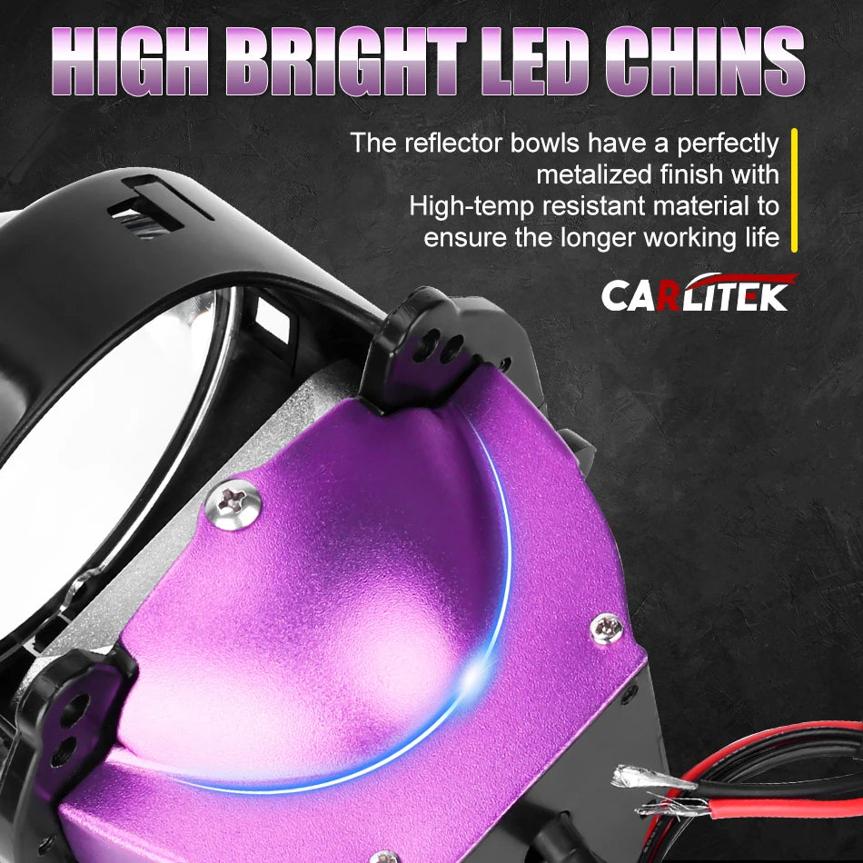 12+6pc Chips 3.0 Inch Bi Led Projector Lens Halo Lights H4 H7 9005 9006 Car Headlights Hella 3R G5 Angel Eyes High Low Beam LED