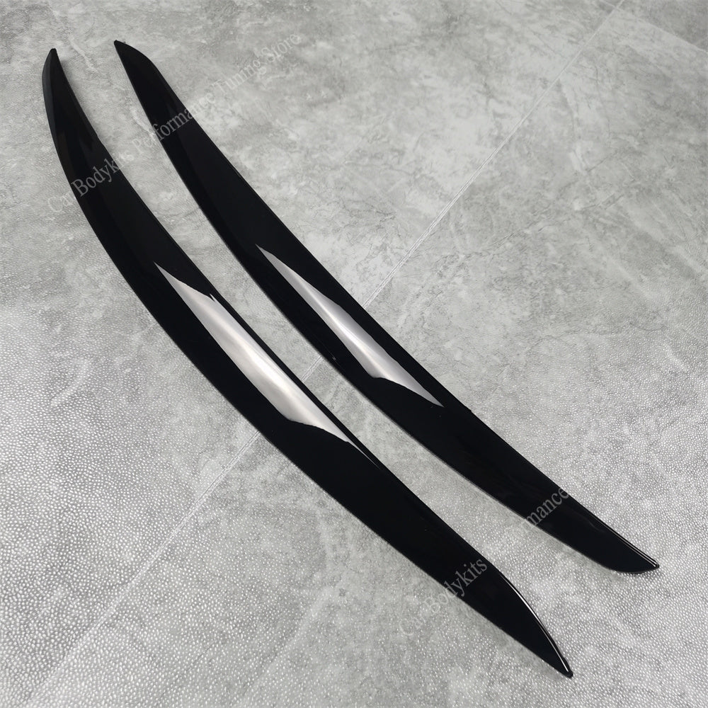 For BMW E92 E93 2Pcs ABS Gloss Headlight Evil Eyebrows Eyelids 3 Series 325i 330i 330d 335i 335d Pre-LCI 3D Stickers Tuning