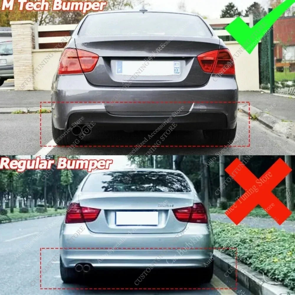 MP Style Gloss Rear Diffuser Rear Bumper Lip Splitter For Bmw E90 E91 320d 325d 330d 335i 05-12 4-Door M Sport Bodykits Tuning