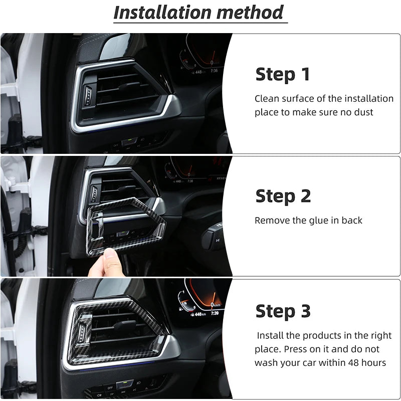 For BMW 3 Series G20 2020-2022 ABS Carbon Fiber Interior Kit Dashboard Console Gear Shift Panel Decoration Cover Trim Stickers