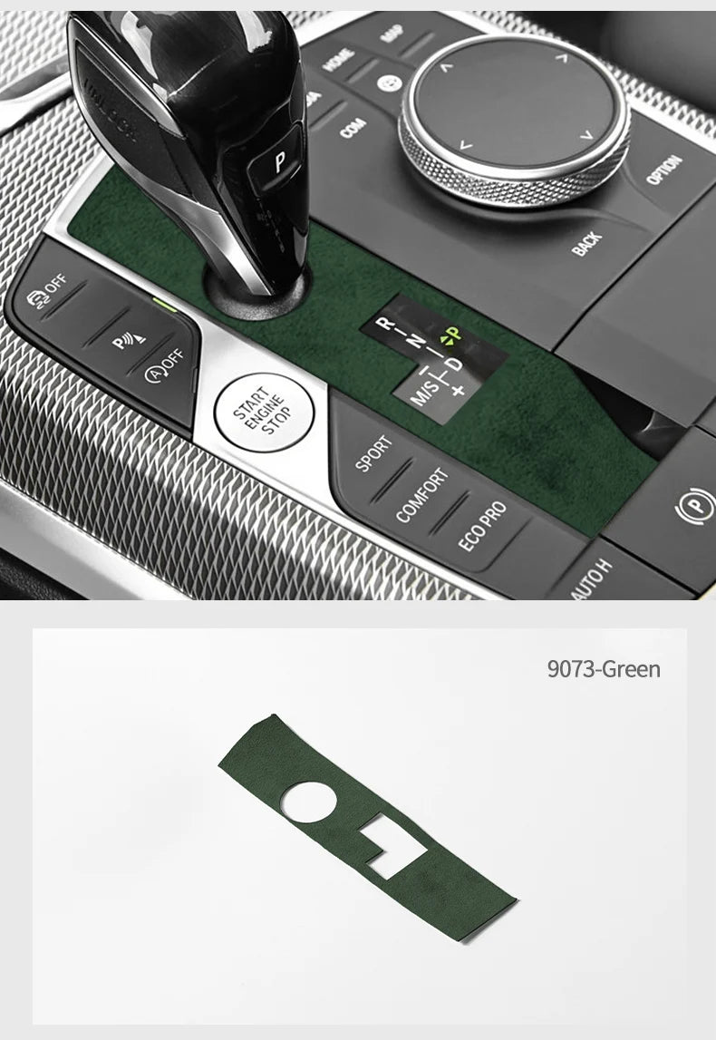 Made of Alcanrata For BMW G20 G22 G07 F44 i4 G29 X3 G01 X5 G05 G06 Gear Shifter Panel Frame Sticker Car Interior Trim Accessory