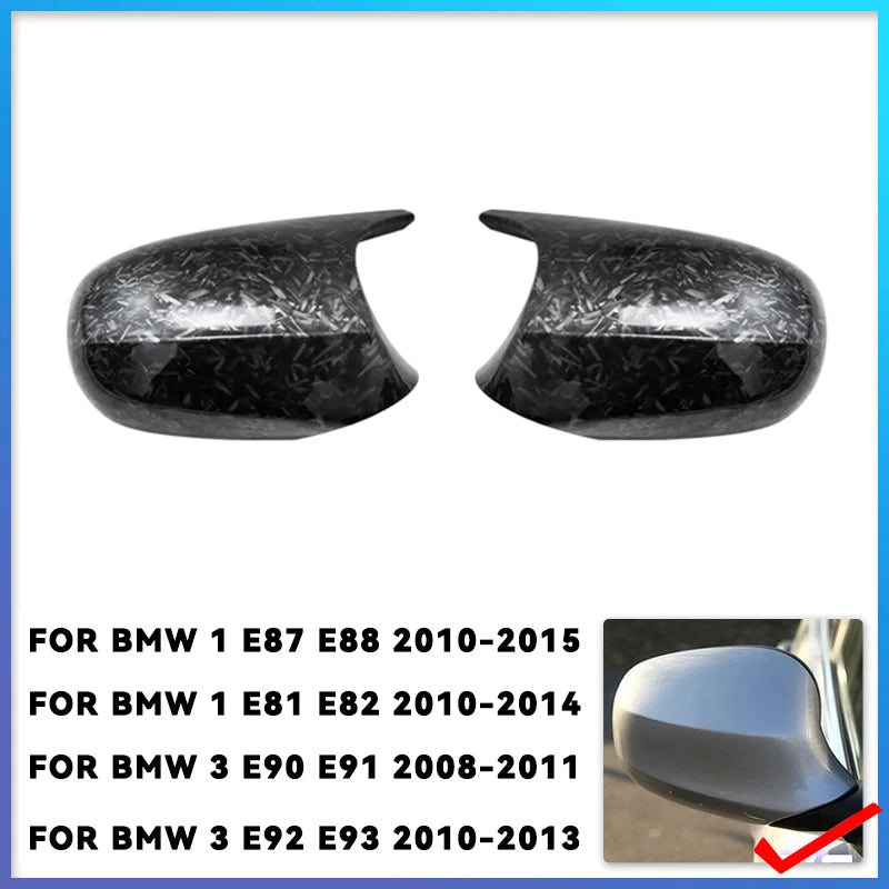 2xMirror Cover E90 Car Side Door Rearview Side Mirror Cover Cap For BMW E90 E91 2005-2007 E92 E93 2006-2009 M3 Style E80 E81 E87