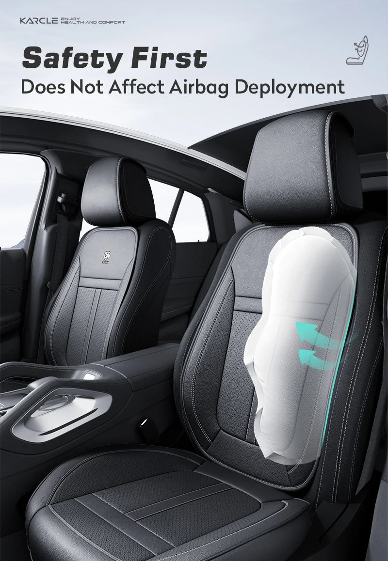 Nappa Leather Car Seat Cover Full Set 5 Seater Breathable Seat Cushion Cover Anti-Slip Full Wrap Driver Car Seat Protectors