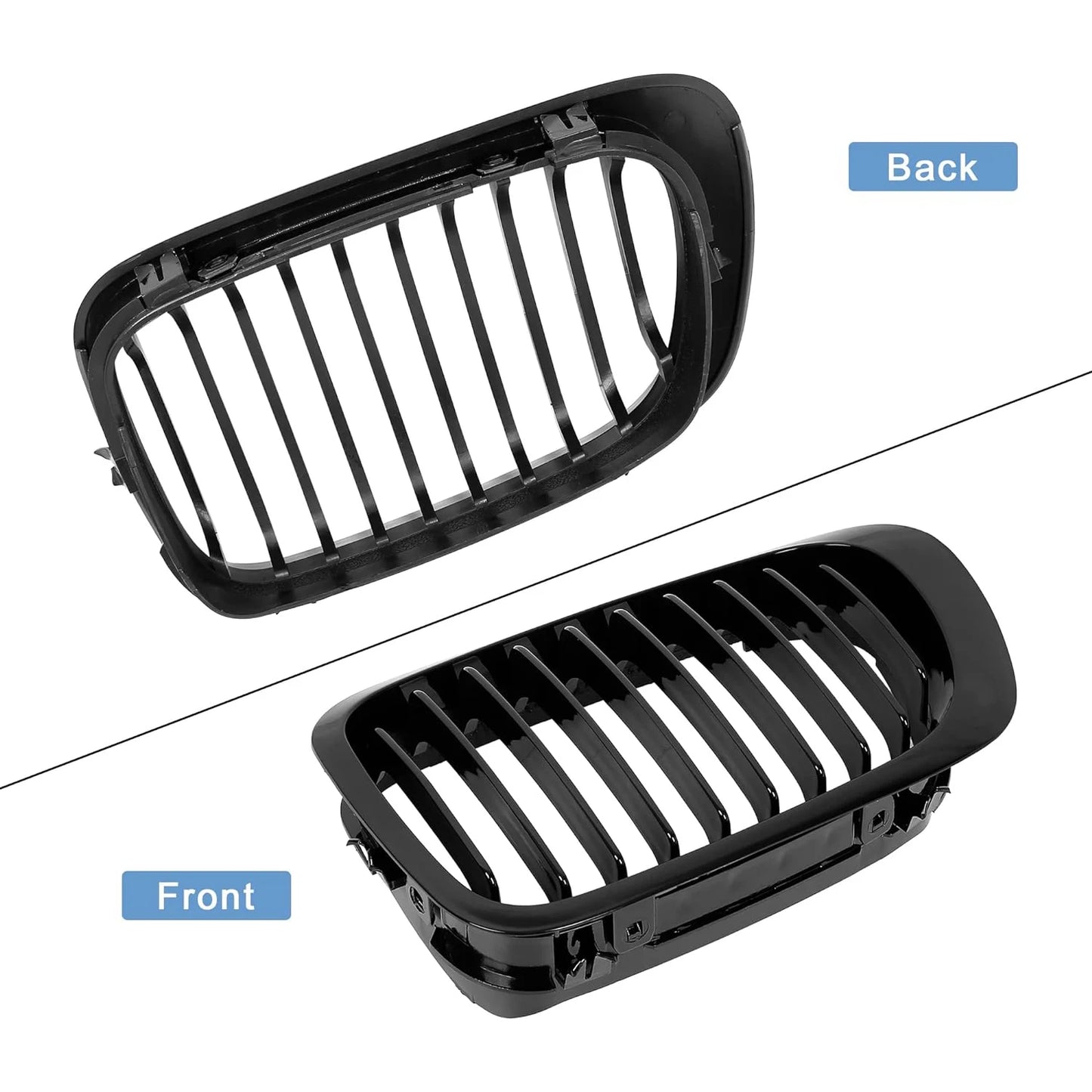 For BMW 3-Series E46 Grill 1998-2001 2/4 Doors Car Front Kidney Grill 318i 320i 325i 330i Gloss Black Racing Grille Accessories