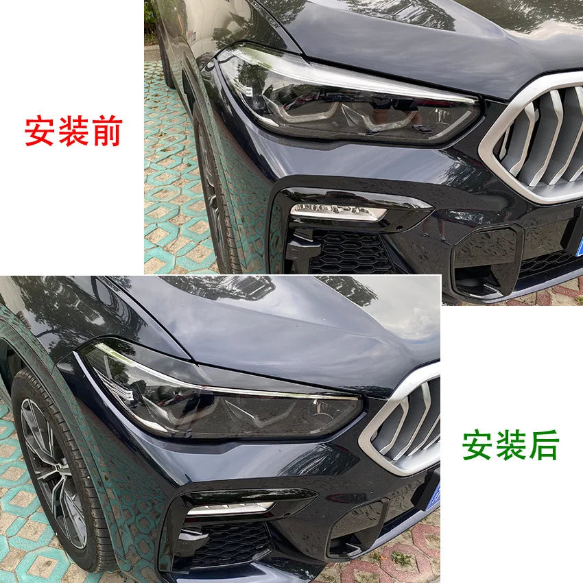 2018 To Up For BMW X5 G05 X6 G06 30i 30d 35i 35d 40i 40d 45e M50i M50d Evil Headlight Eyebrows Eyelid Eyelash Head Light Lamp