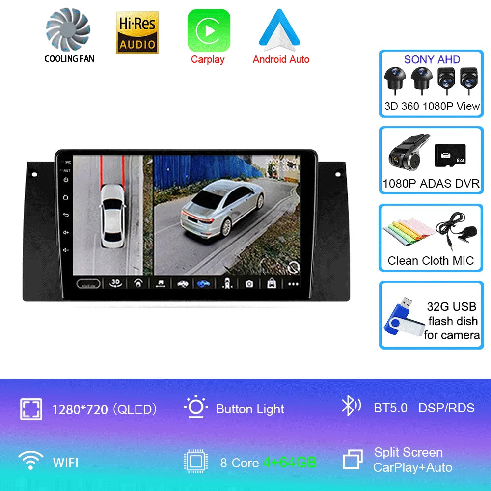 Android Autoradio 15 For BMW X5 E39 E53 1999 - 2006  Multimedia Video Player Stereo Navigation GPS No 2din 2 din dvd