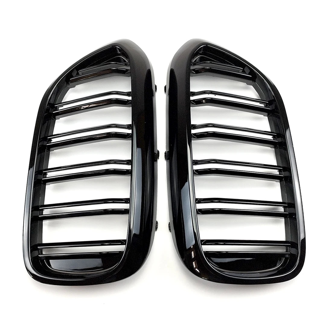 Front Bumper Grill For BMW 5 Series M5 G30 G31 520i 530i 540i ABS 2-Slat Gloss Black Front Kidney Grille