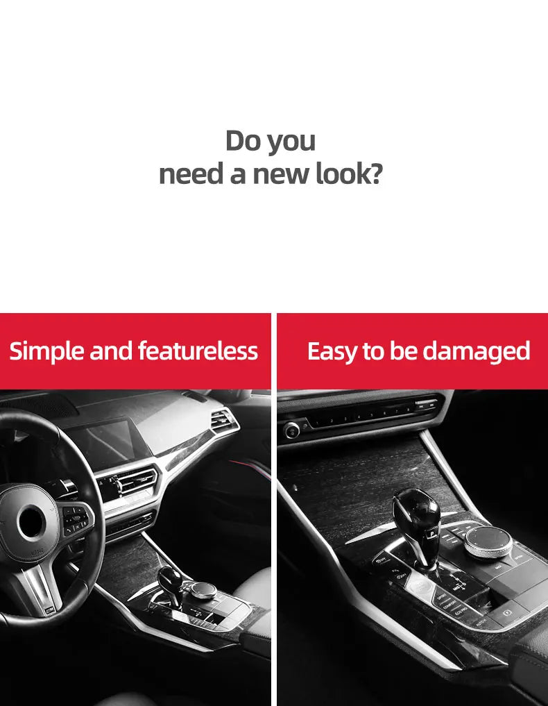 For BMW G20 G28 G23 Serie 3 4 Made of Alcantara Center Console Gear Shift Knob Panel Cover Trim Sticker Car Interior Accessories